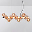 16-light luxury pendant light Sunita - gold and amber glass