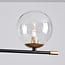 6-light pendant light Nisha in clear glass - black and gold
