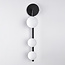 3-light wall lamp Taj with white globes - black