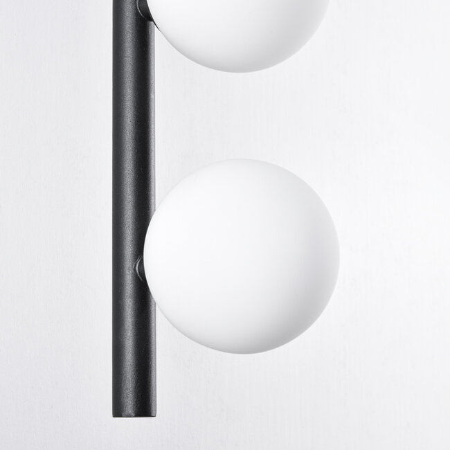 Black wall light, 3-bulb - Taj