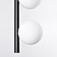 3-light wall lamp Taj with white globes - black