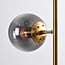 4-light designer pendant light Ferron in smoked glass - smoked and gold