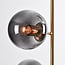 4-light designer pendant light Ferron in smoked glass - smoked and gold