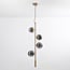 4-light designer pendant light Ferron in smoked glass - smoked and gold