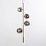 4-light designer pendant light Ferron in smoked glass - smoked and gold