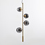 4-light designer pendant light Ferron in smoked glass - smoked and gold