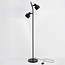 Black floor lamp with 2 adjustable spotlights - William