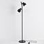 Black floor lamp with 2 adjustable spotlights - William