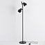 Black floor lamp with 2 adjustable spotlights - William