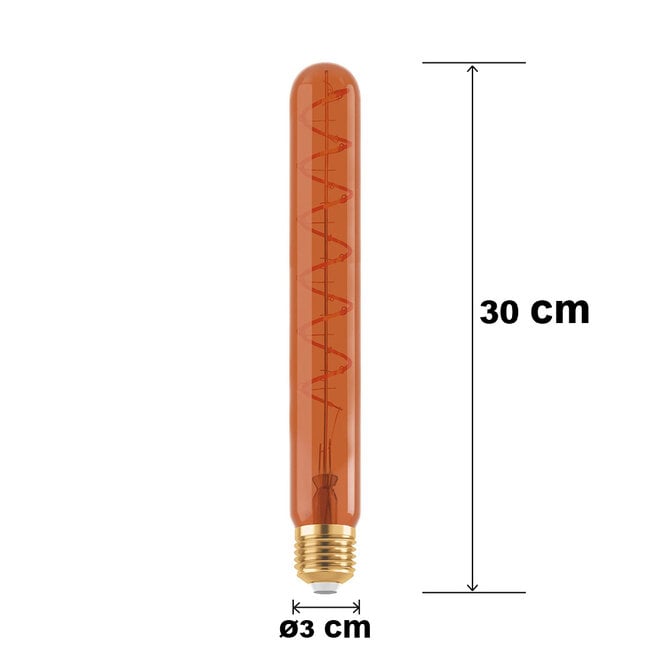 E27 dimmable tubular LED bulb copper spiral 30 cm