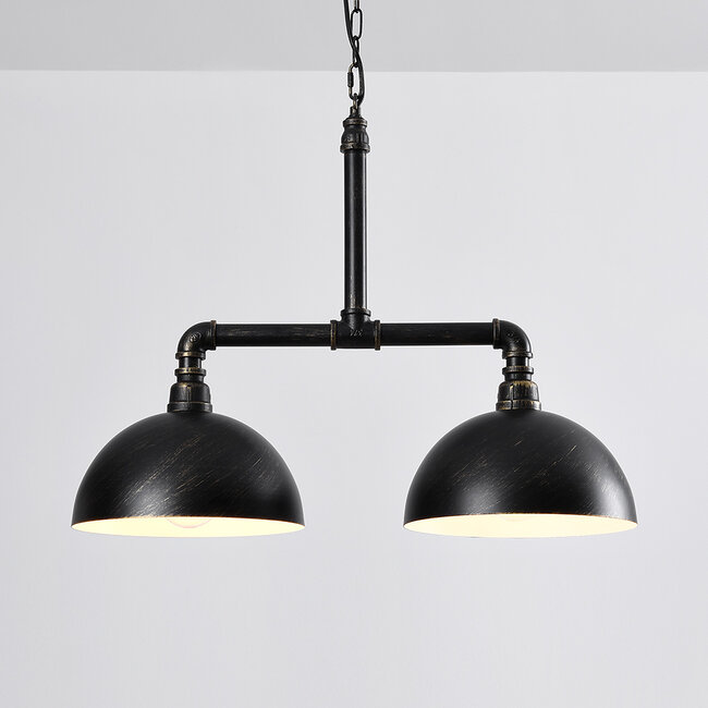 Industrial hanging lamp black with bronze - Libra