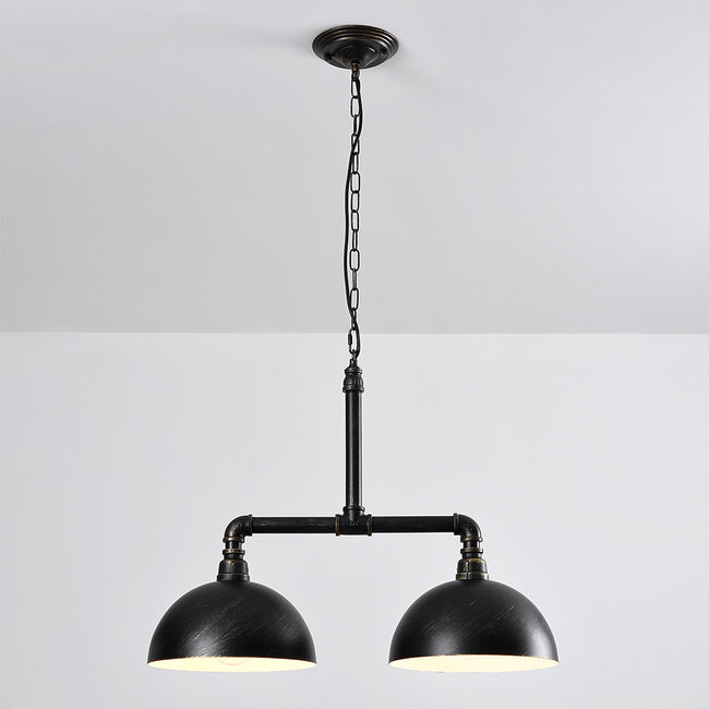 Industrial hanging lamp black with bronze - Libra