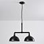Industrial pendant lamp Libra in black and bronze