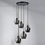 5-bulb pendant light with smoked glas - Glendale