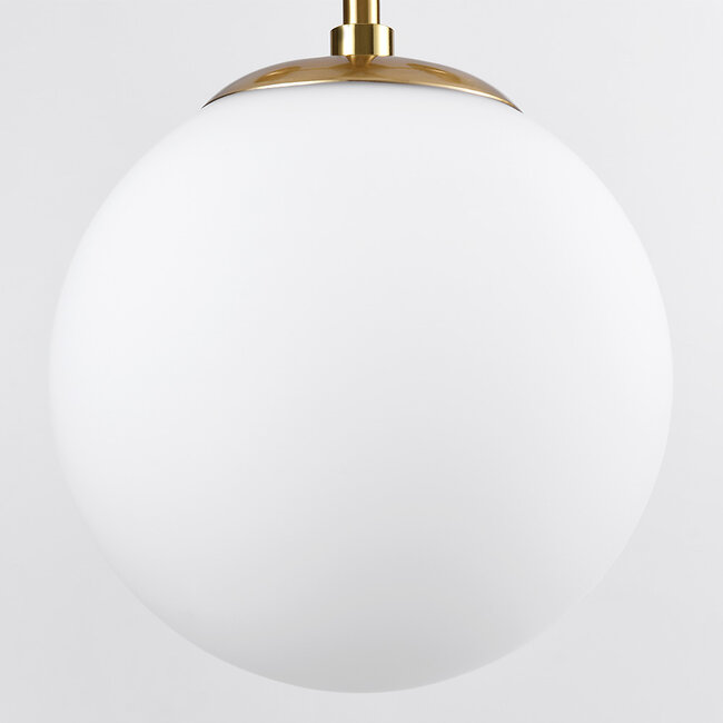 Modern pendant light Kenji with frosted glass, 5-bulb