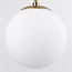Modern 5-light pendant light Kenji with glass globes - gold