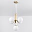 Modern 5-light pendant light Kenji with glass globes - gold