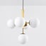 Modern 5-light pendant light Kenji with glass globes - gold