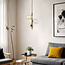 3-light pendant light Nisrin in clear glass - black and gold
