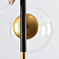 3-light pendant light Nisrin in clear glass - black and gold
