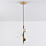 3-light pendant light Nisrin in clear glass - black and gold