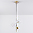 3-light pendant light Nisrin in clear glass - black and gold