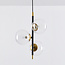 3-light pendant light Nisrin in clear glass - black and gold