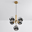 Modern Kenji pendant lamp, 5-light - Smoked glass with Mirror effect