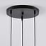 3-light pendant light Amelia with ribbed glass - amber