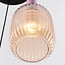 3-light pendant light Amelia with ribbed glass - amber