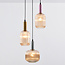 3-light pendant lamp with ribbed glass - Amelia