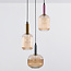 3-light pendant lamp with ribbed glass - Amelia