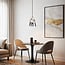 Designer pendant lamp Napoli in wavy chrome glass