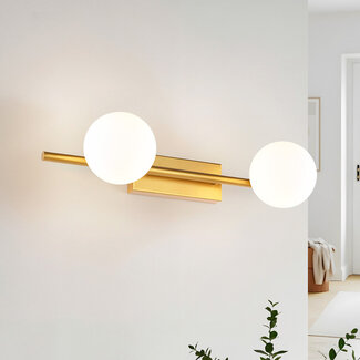 Gold wall light, 2-bulb - Tanem