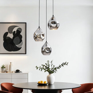 3-bulb design pendant light with smoke glass - Frank