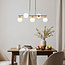 Designer pendant light Donny with opal white glass spheres