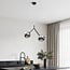 Asymmetric 2-light pendant light Dexter - mirrored smoked glass and black