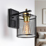 Industrial wall lamp black with gold - Sevilla