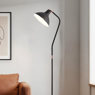 Black floor lamp with adjustable lampshade - Freddie