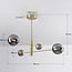 4-light ceiling light Stiri - smoked glass in gold