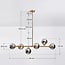 6-light pendant light Aster - gold with smoked mirrored glass
