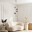 4-light designer pendant light Ferron in smoked glass - smoked and gold