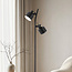 Black floor lamp with 2 adjustable spotlights - William