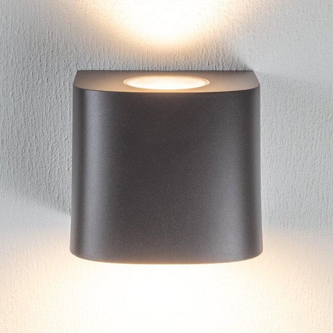 Dimmable outdoor wall light Ares with power sockets - integrated LED