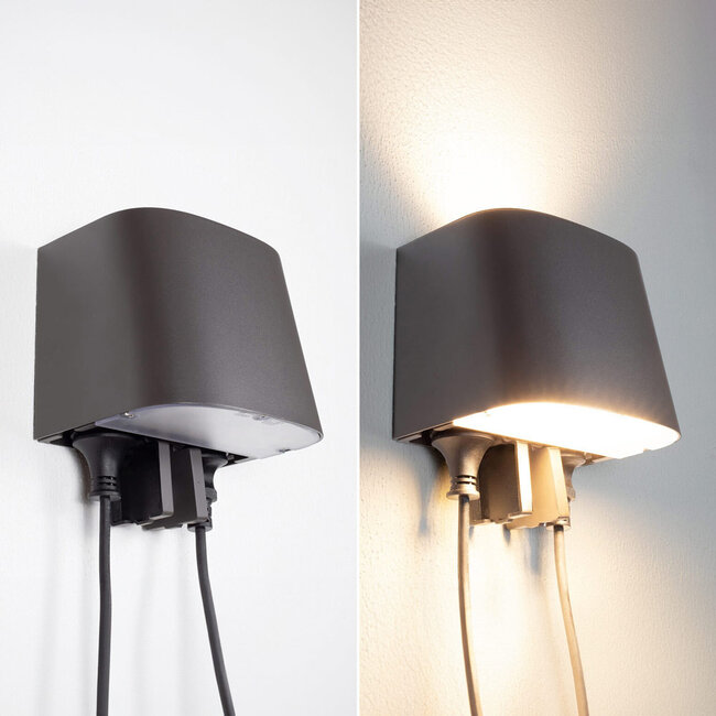 Dimmable wall lamp with sockets for outdoor use - Ares