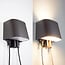 Dimmable outdoor wall light Ares with power sockets - integrated LED