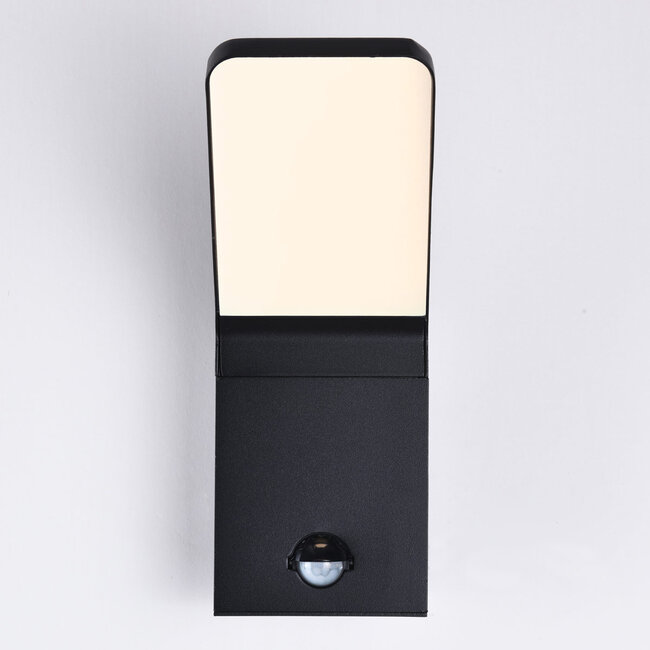 Outdoor wall light Franco with motion sensor - black integrated LED