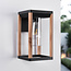 Outdoor wall light black with wood look - Pancha