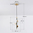 3-light pendant light Nisrin in clear glass - black and gold