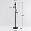 Black floor lamp, 4-bulb - Pippa